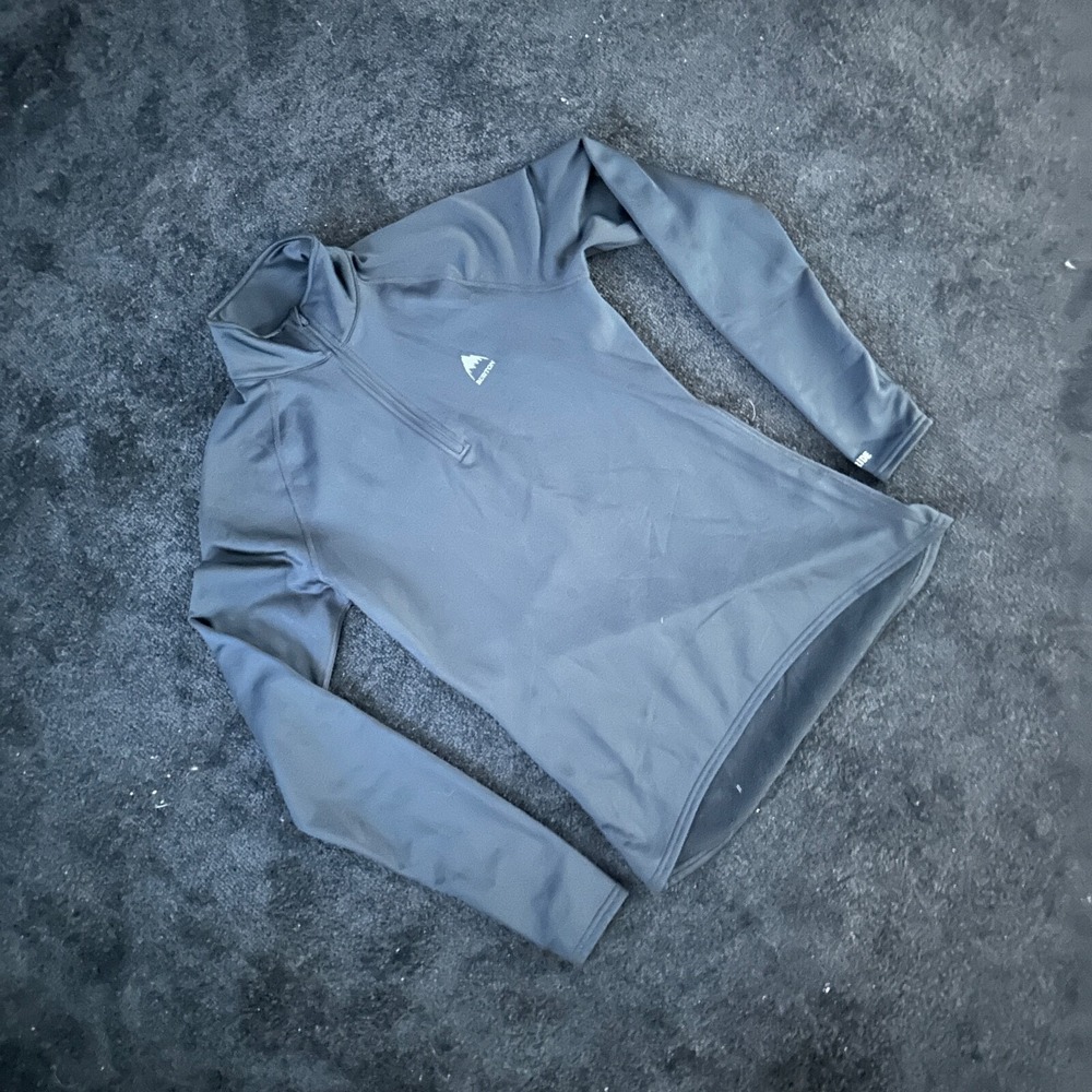 Burton Shirt Women Small WB EXPDTN 1/4 ZIP Gray Dryride Base Layer Polyester - Picture 3 of 11